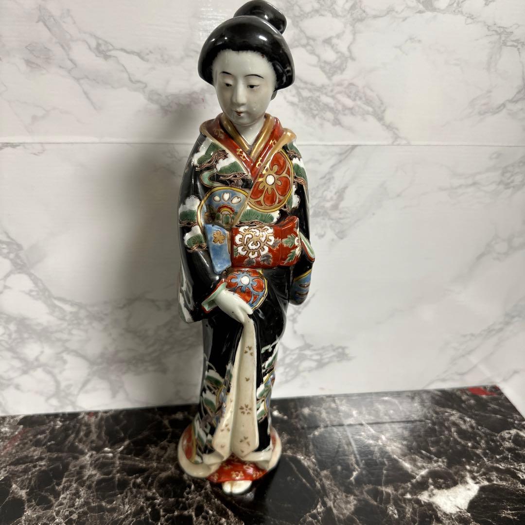 江戸時代、元禄柿右衛門様式、古伊万里、極上、細工、美人人形。