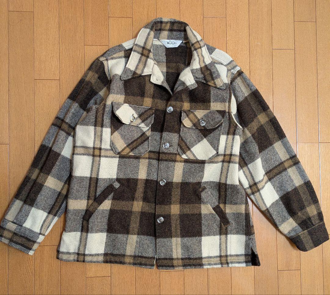 h*3様 Woolrich　ウールリッチ　シャツジャケット　ベージュ×ブラウン