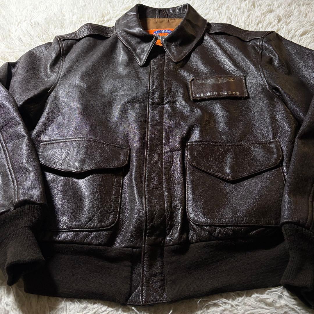 美品■COOPER フライトジャケット　A-2 山羊革　ゴートスキン　42