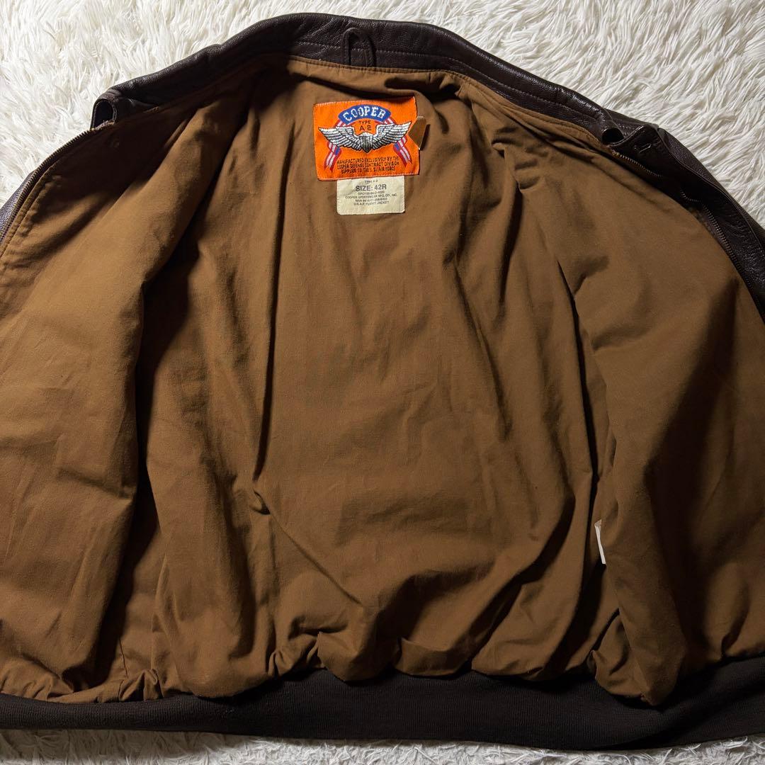 美品■COOPER フライトジャケット　A-2 山羊革　ゴートスキン　42
