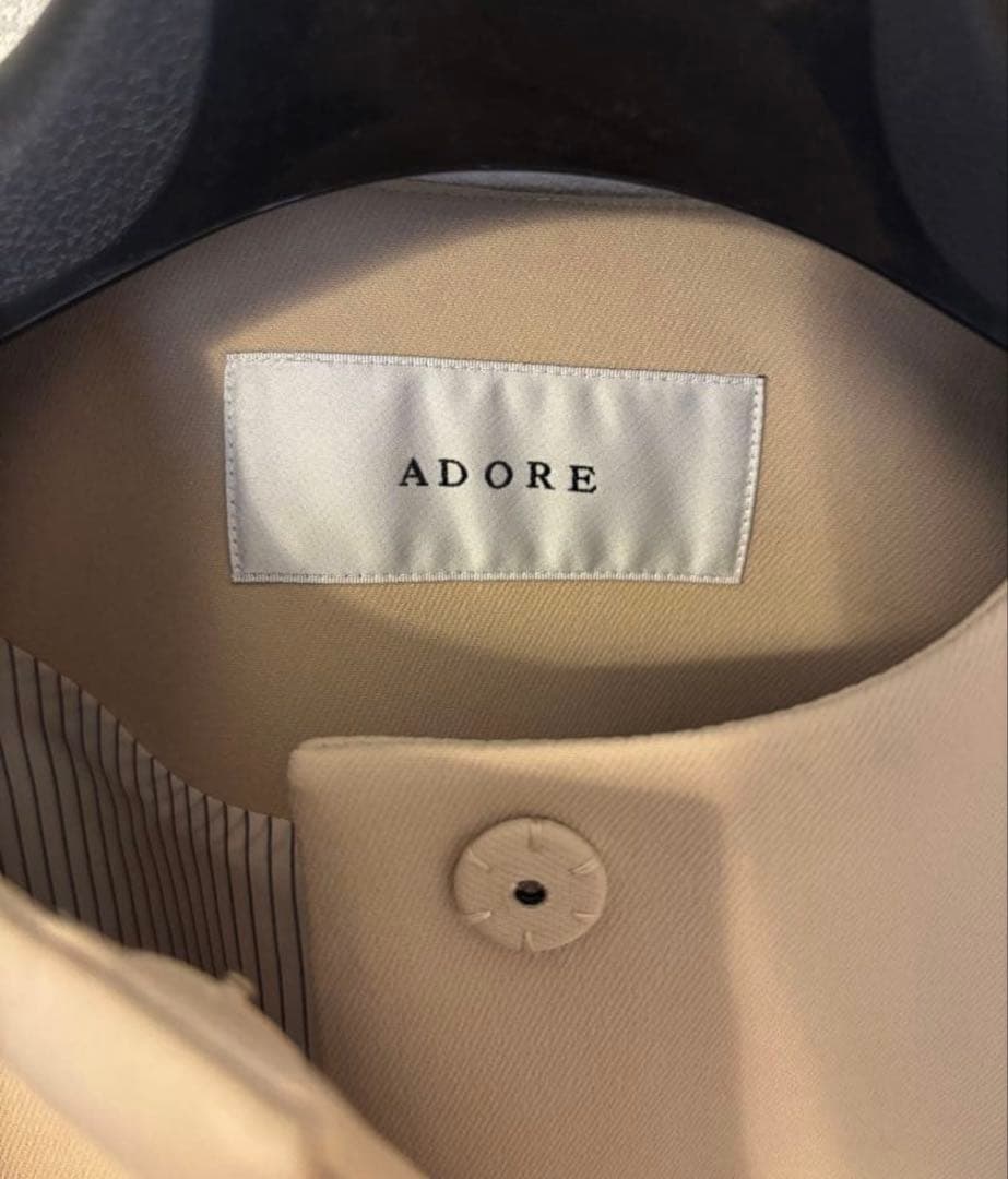 ADORE アドーアコート　ノーカラー／クリームベージュ　サイズ36