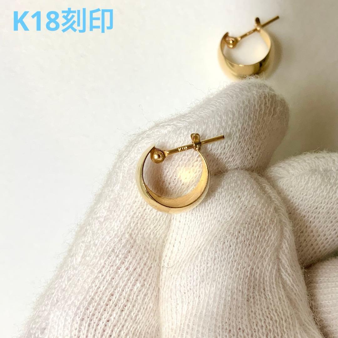 L&Co.　k18 月甲 フープピアス　10×7mm