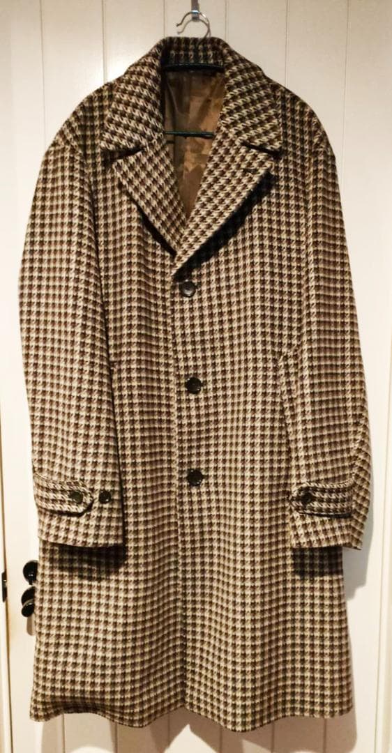 ◢◤オーバーサイズ◢◤チェック 千鳥格子 チェスターコート ツイード 大きい