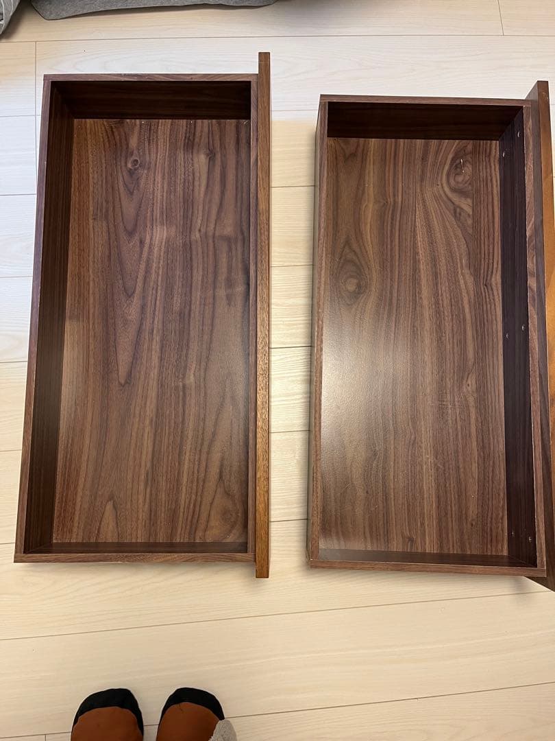 MUJI 無印良品 ユニットシェルフ ワイド 小 引き出し＋ガラス引き戸付き