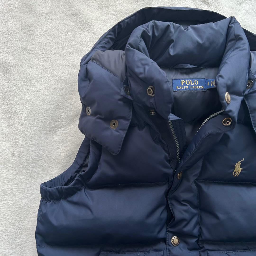 ポロラルフローレン　ダウンベスト　フードつき　ネイビー　ユニセックス　定番
