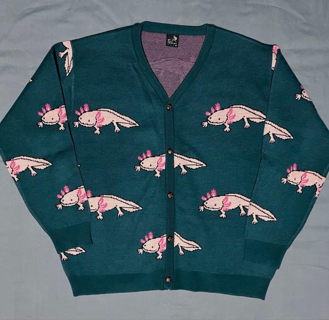 ゴースローキャラバン / ウーパールーパー ジャガードニットカーディガン