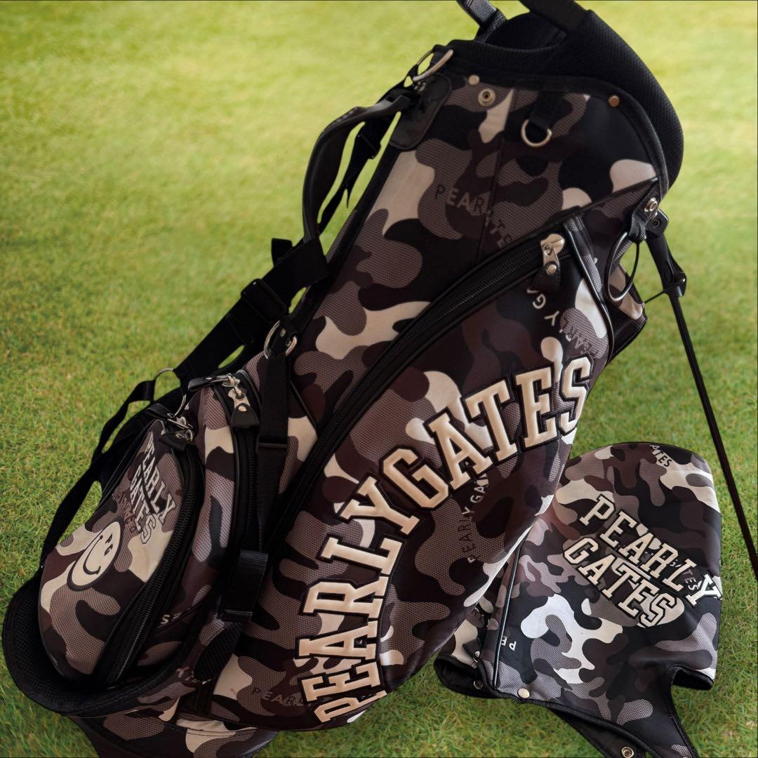 パーリーゲイツ　キャディバッグ　迷彩　カモ柄　ショルダー式　スタンド式　軽量