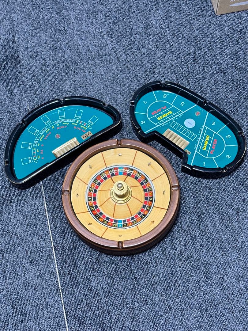 Ｌサイズ 3点セット カジノ 灰皿 ルーレット バカラ ブラックジャック MGM