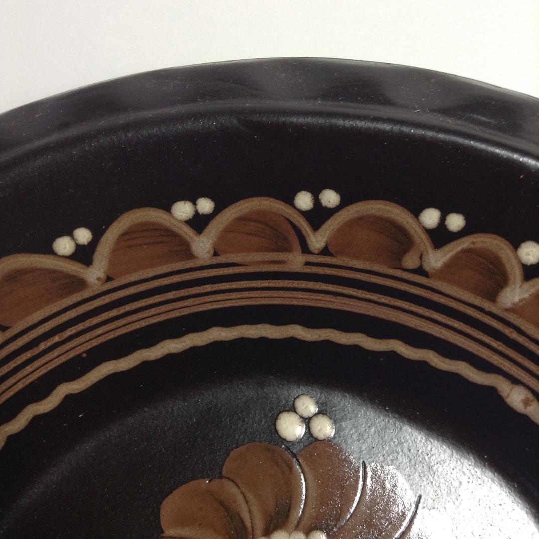落ち着いたお部屋を演出　花の陶器　大絵皿　美品