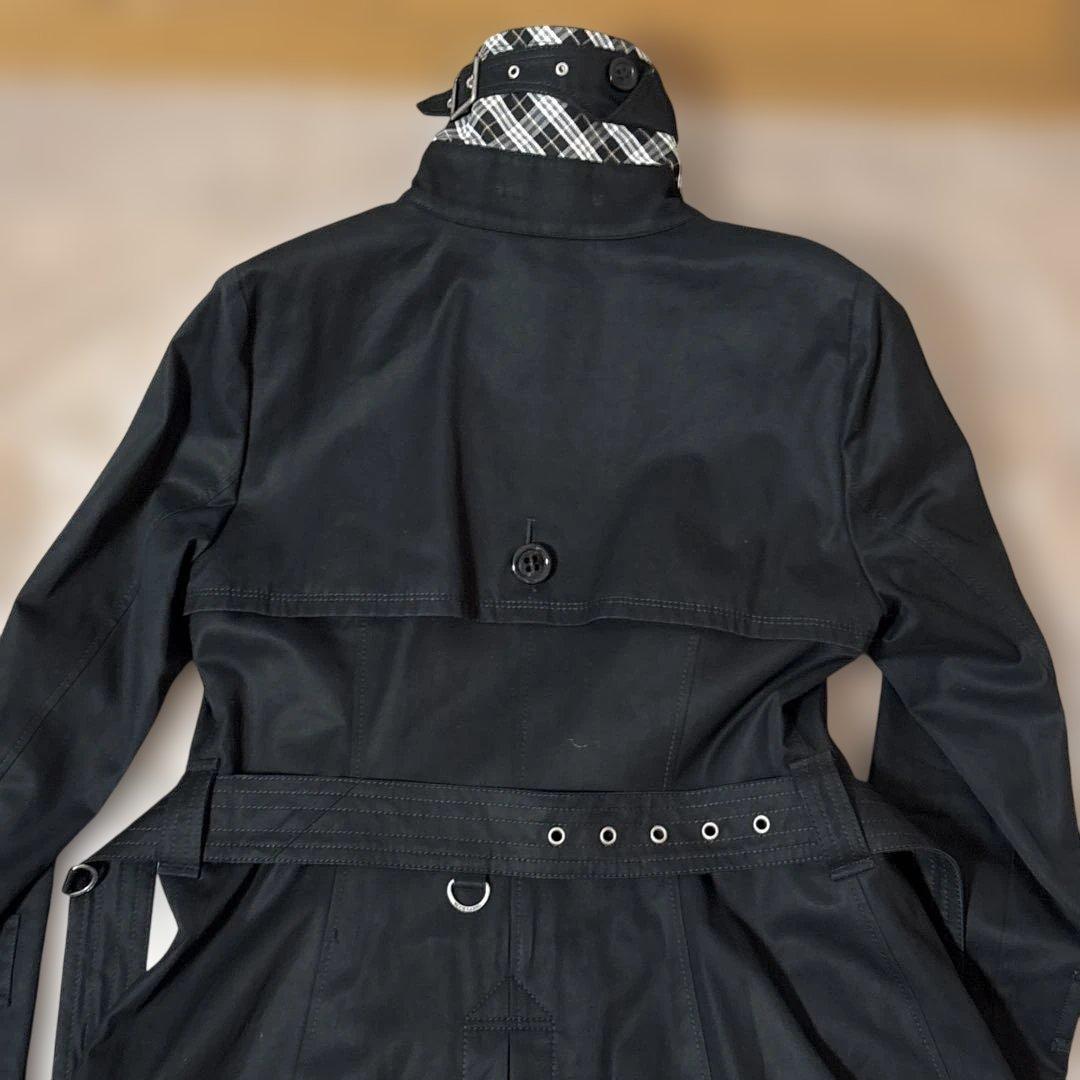 バーバリーブルーレーベル　トレンチコート　ライナー付き　黒　ベルト　チェック