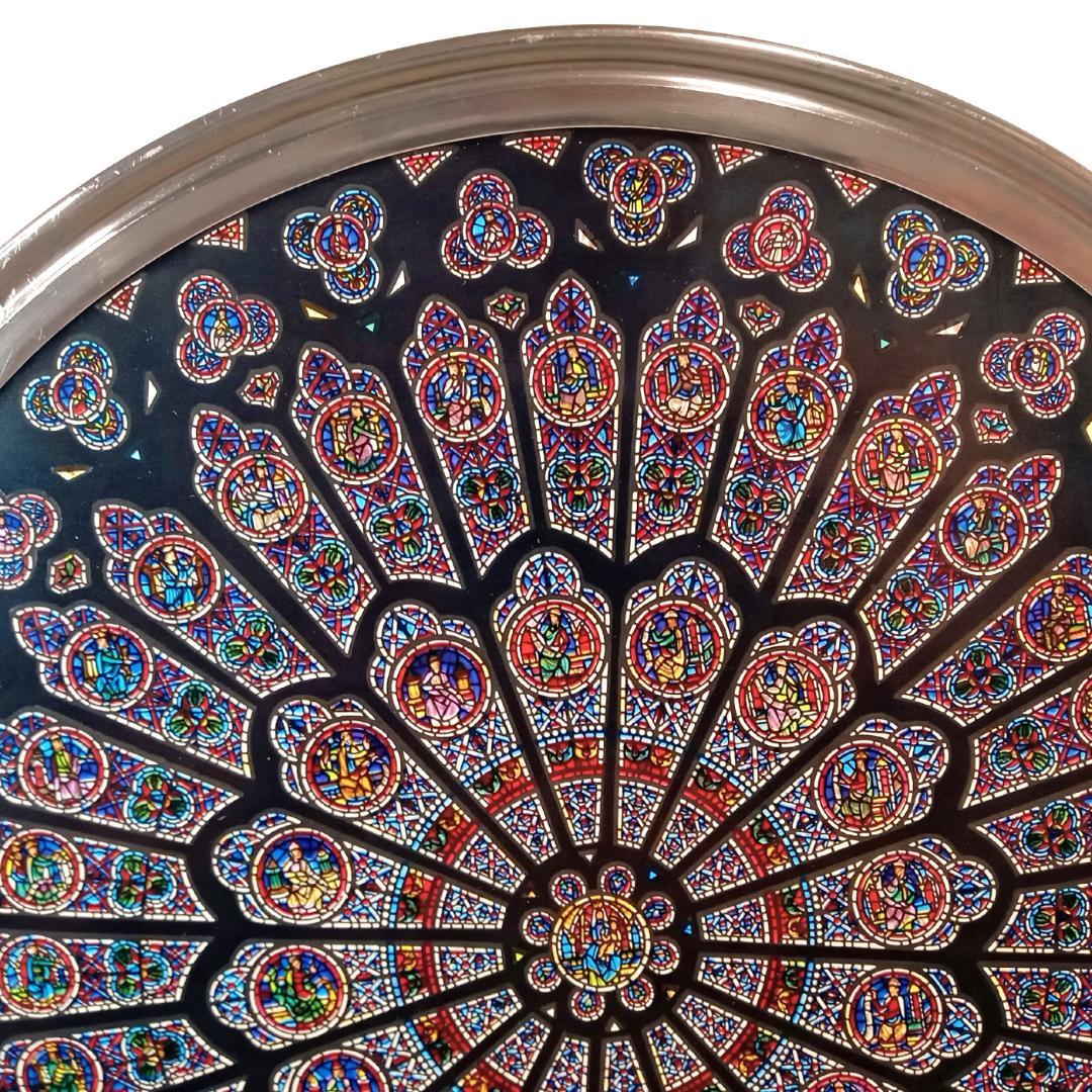 大判ノートルダム大聖堂(パリ)ステンドグラス 北のバラ窓 グラスマスターズr72