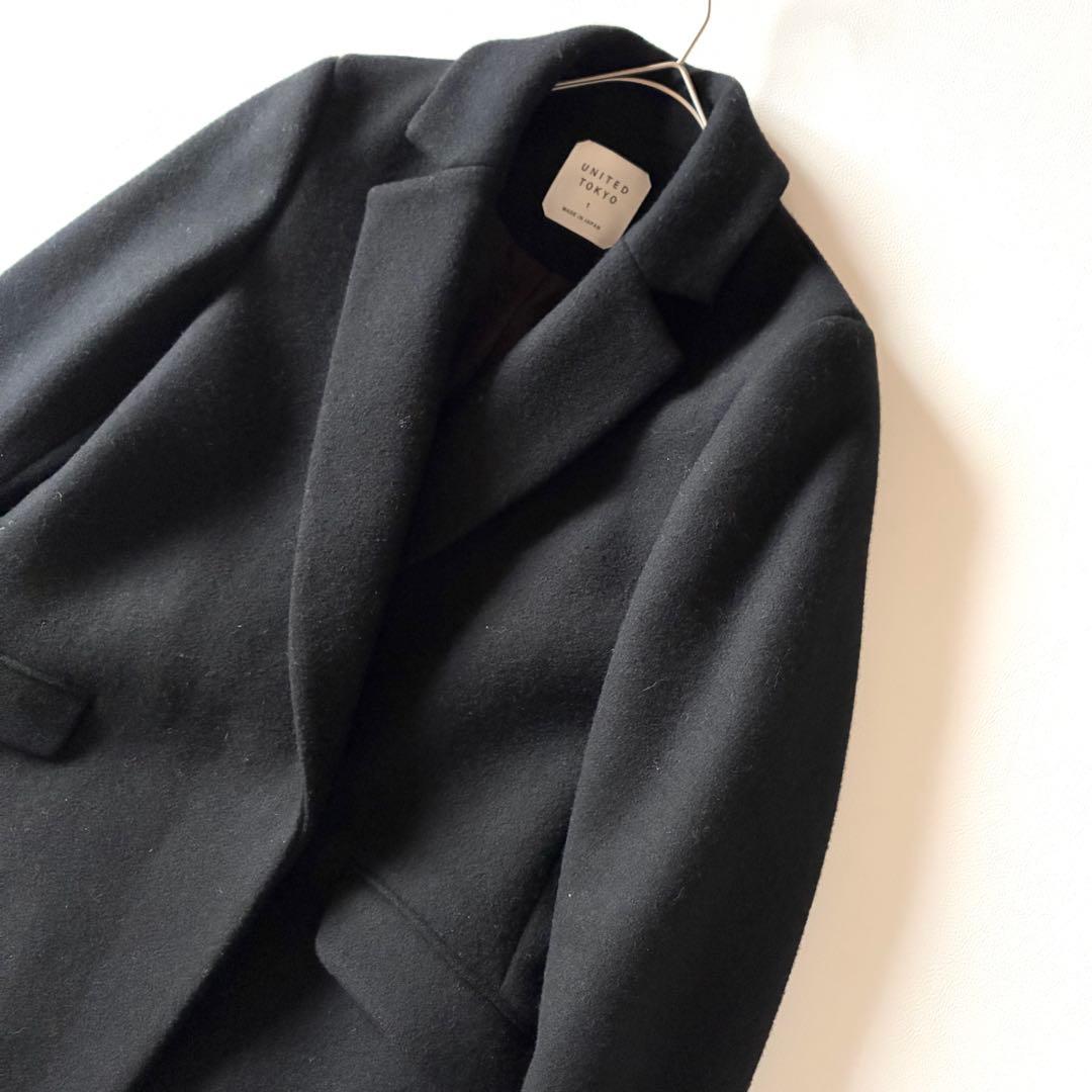 ユナイテッドトウキョウ　カシミヤウールチェスターコート　比翼ダブル　日本製