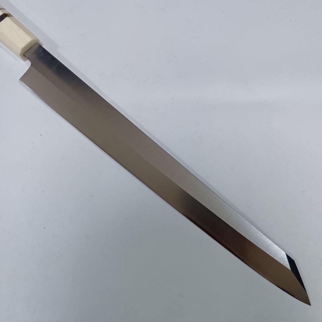 ステン本焼V金10号切付柳刃包丁33cm人工象牙八角柄