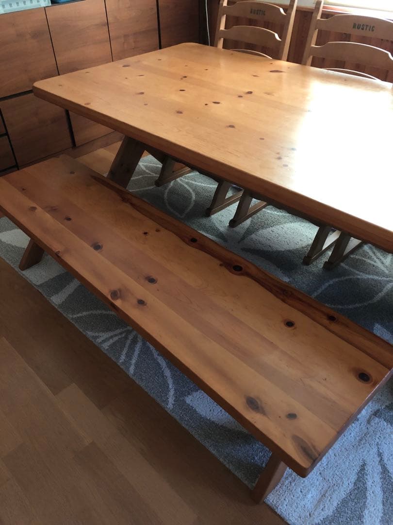 ダイニングテーブル（200cm）　ベンチ椅子セット【引取限定】