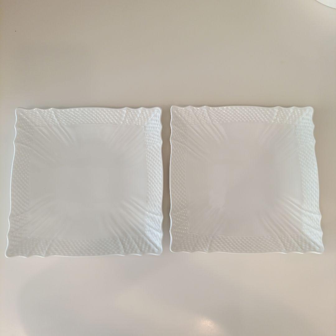 ジノリ ベッキオホワイト22cm スクエア型皿 4枚＋難あり1枚セット