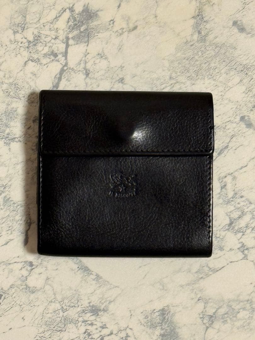 イルビゾンテ　本革　二つ折り財布　ブラック/ILBISONTE Wallet
