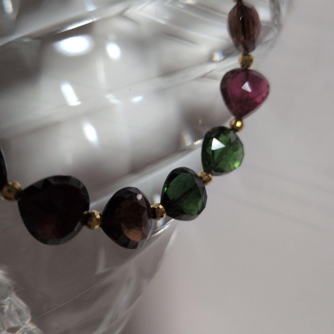 アンブローズ　トルマリン ハート型ビーズ ブレスレット
