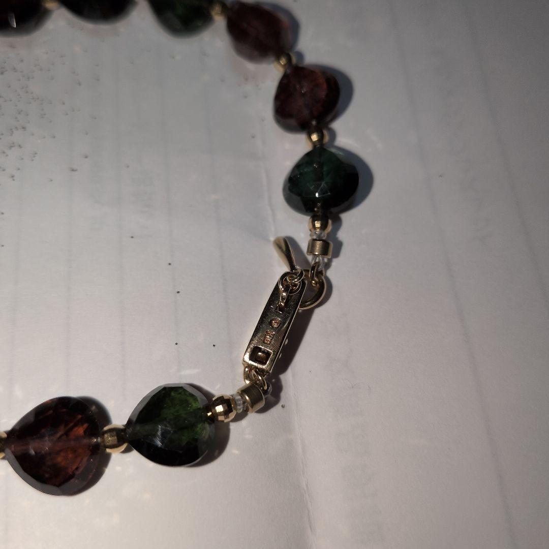 アンブローズ　トルマリン ハート型ビーズ ブレスレット