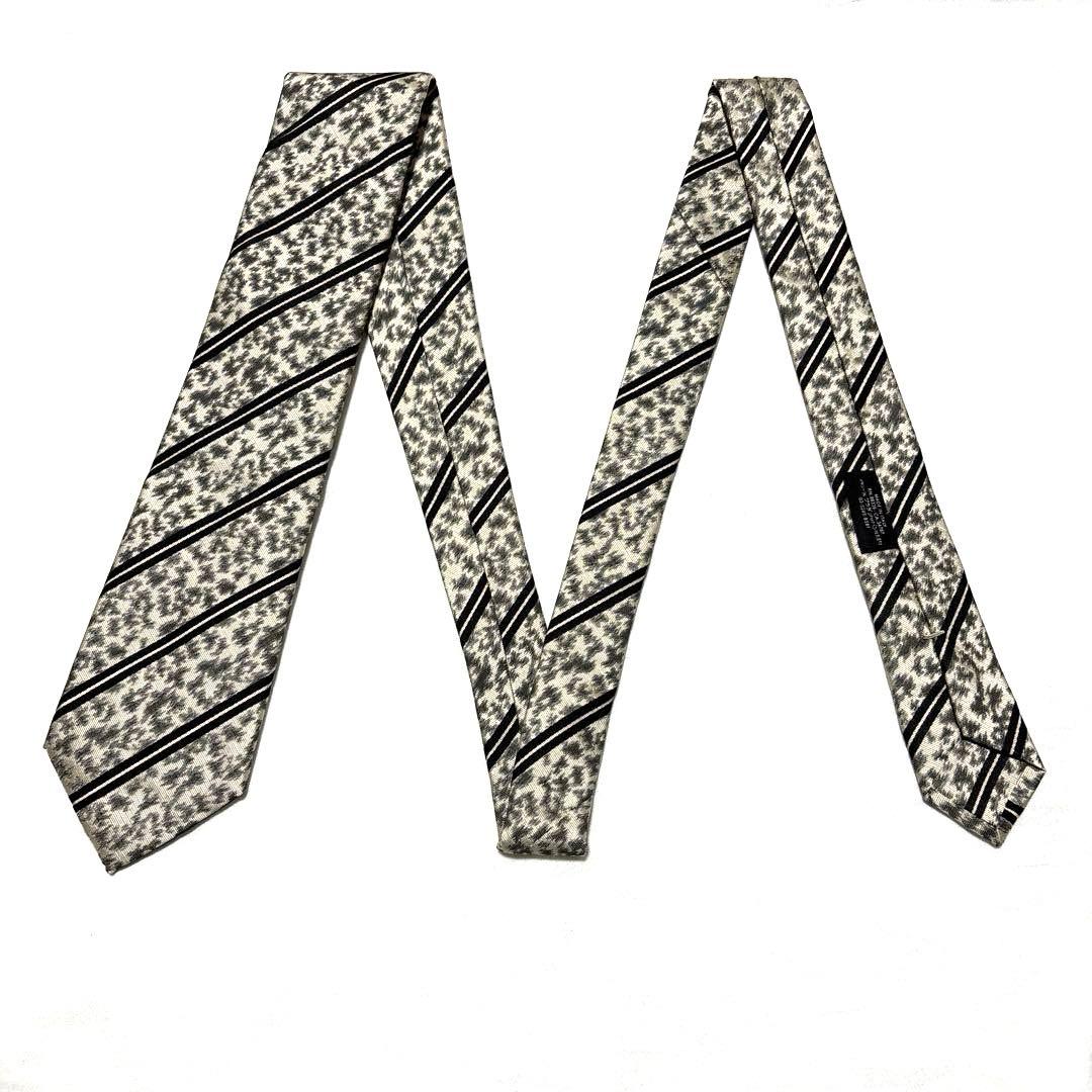 新品　PRADA プラダ　ネクタイ　豹柄　ストライプ　肉厚　箱付