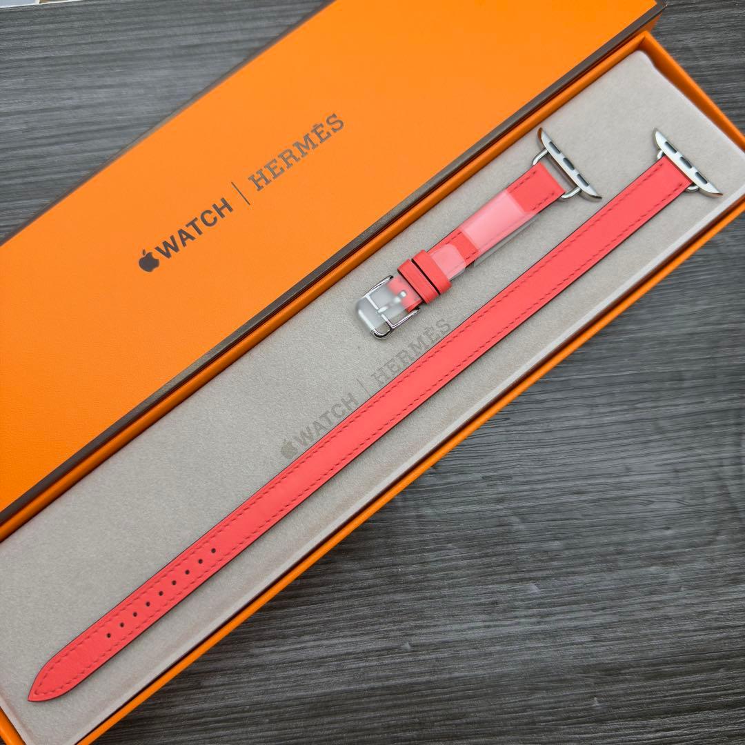 2956 未使用　Apple Watch エルメス　ローズ　アザレ　二重レザー