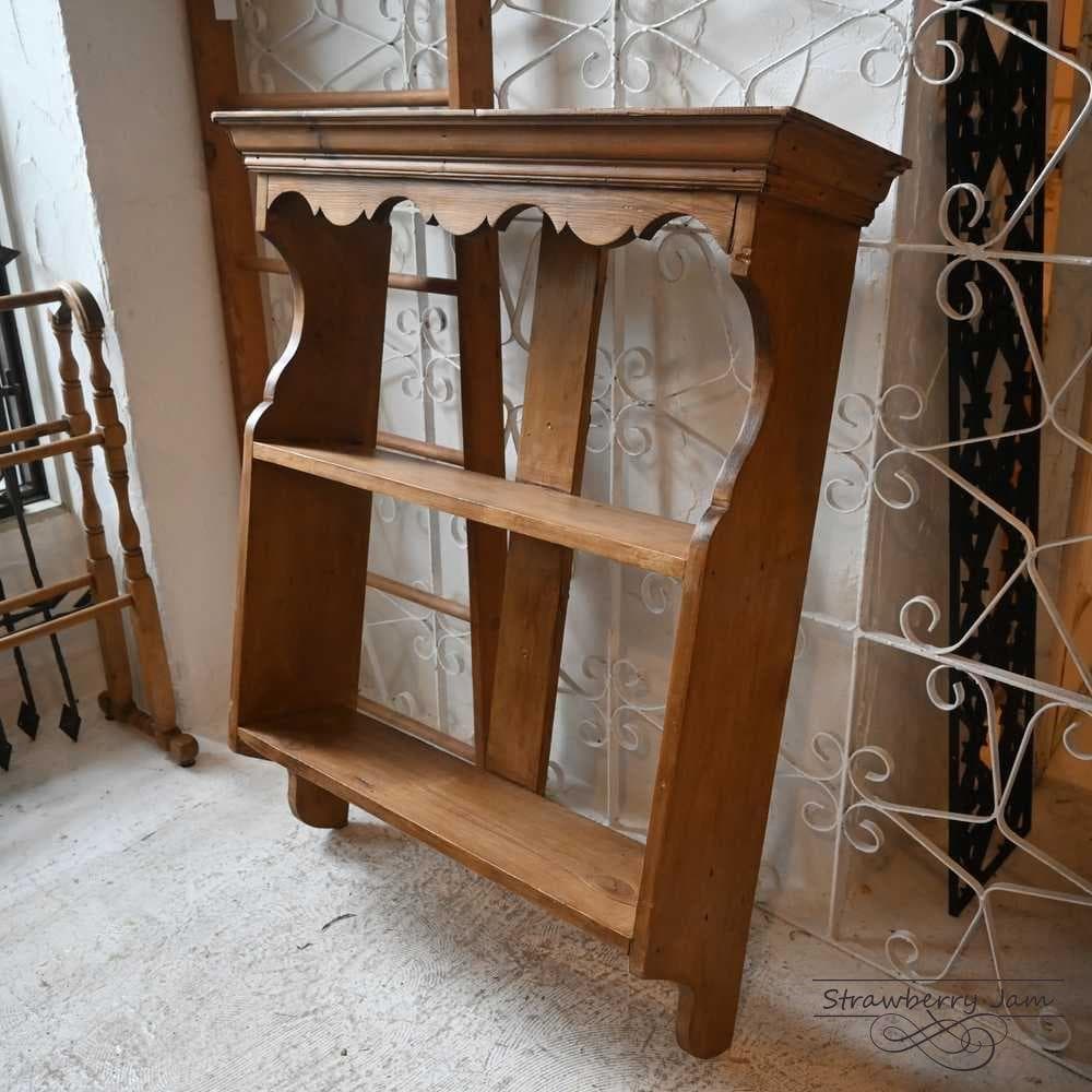 L3705-257 英国アンティーク パイン シェルフ 食器棚 棚 本棚 壁掛け