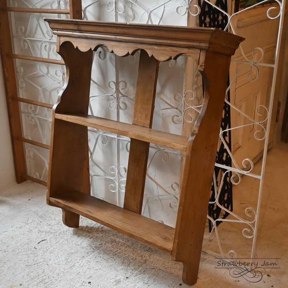 L3705-257 英国アンティーク パイン シェルフ 食器棚 棚 本棚 壁掛け