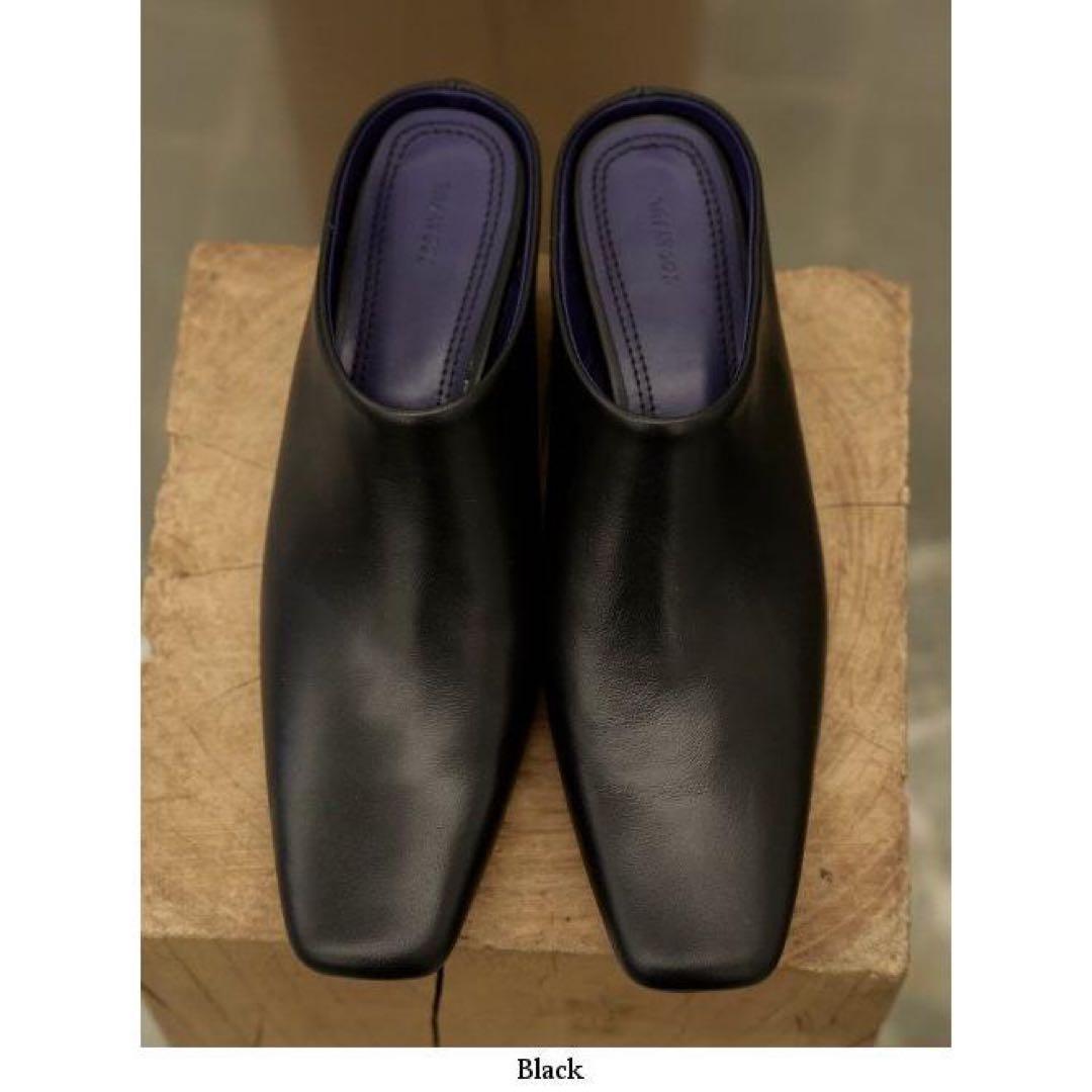 靴 Squaretoe Leather Sabot 12521020