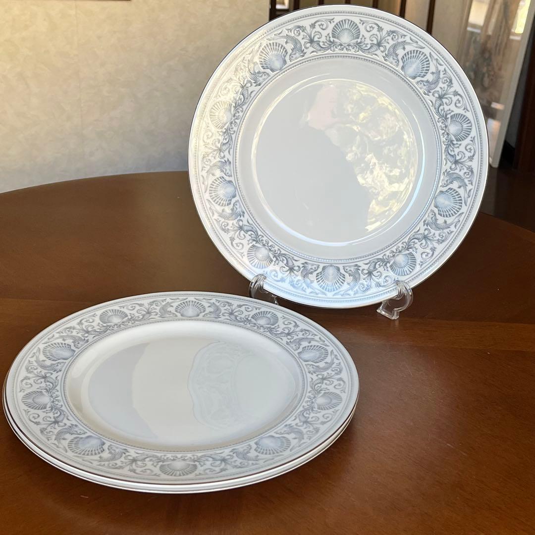 【美品】ウェッジウッド★ドルフィンホワイト＆ブルー★ディナー皿　5枚