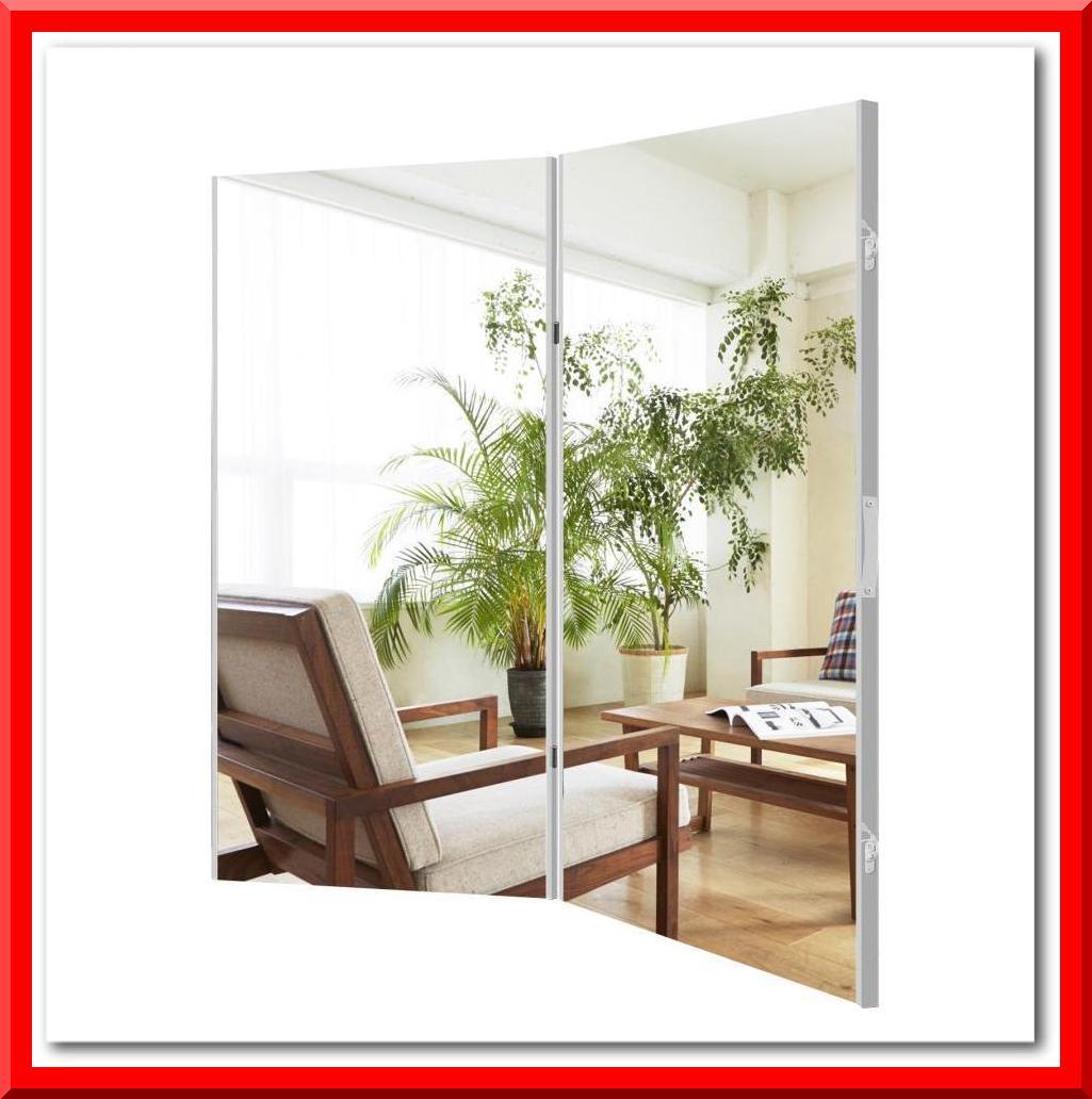 全面鏡 折り畳み 軽量 割れない鏡 高さ160cmx幅60×2 姿見鏡（黒）