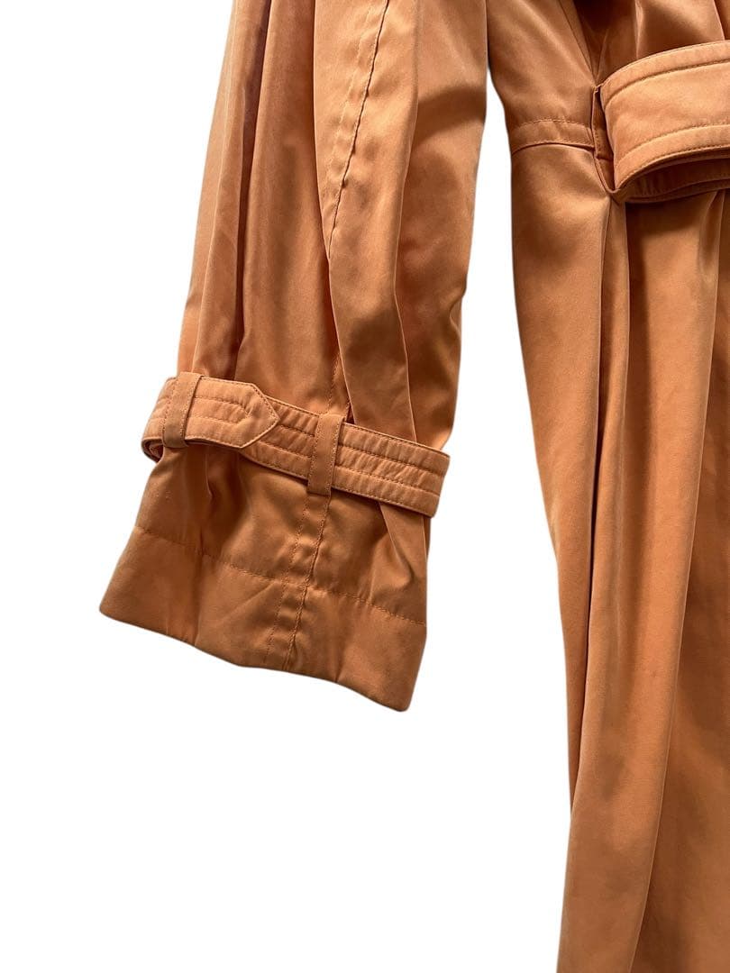 エルメス　HERMES オレンジ トレンチコート　ロングコート　vintage