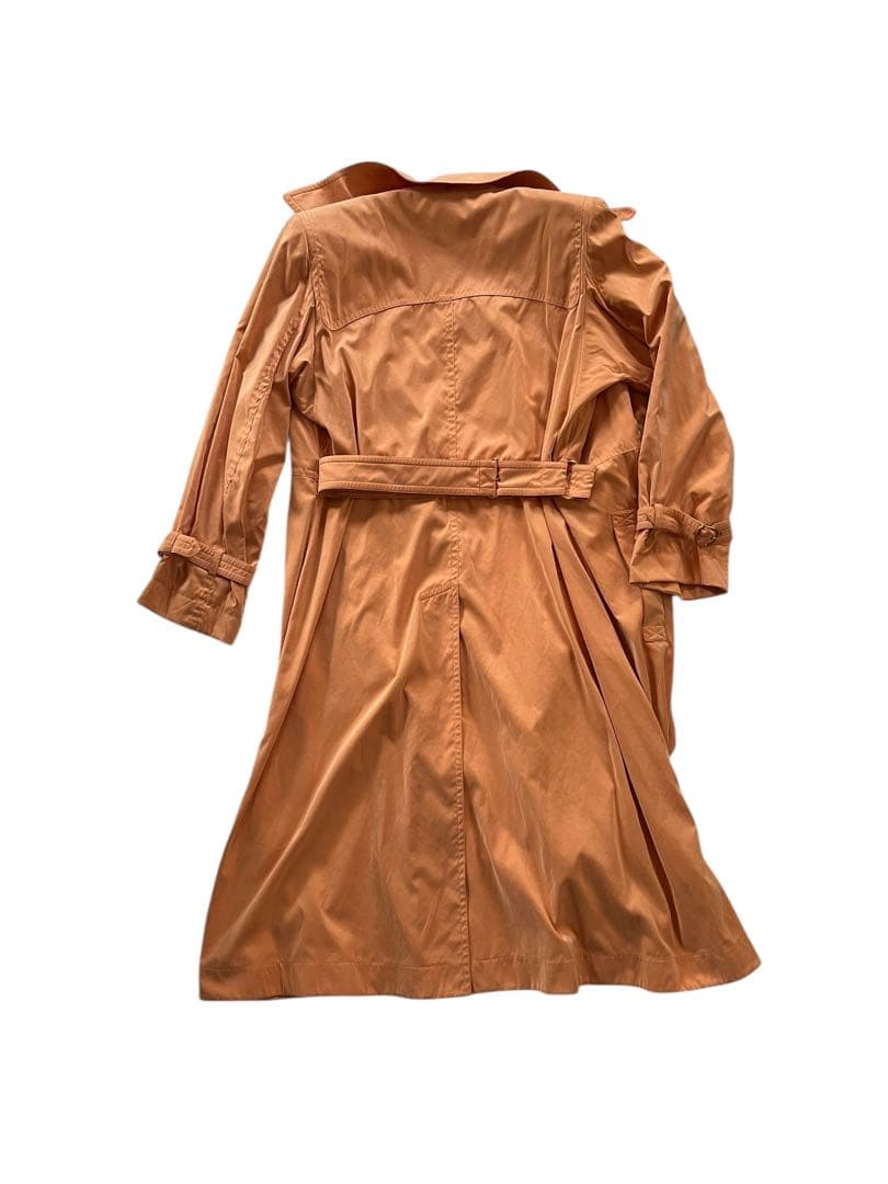 エルメス　HERMES オレンジ トレンチコート　ロングコート　vintage