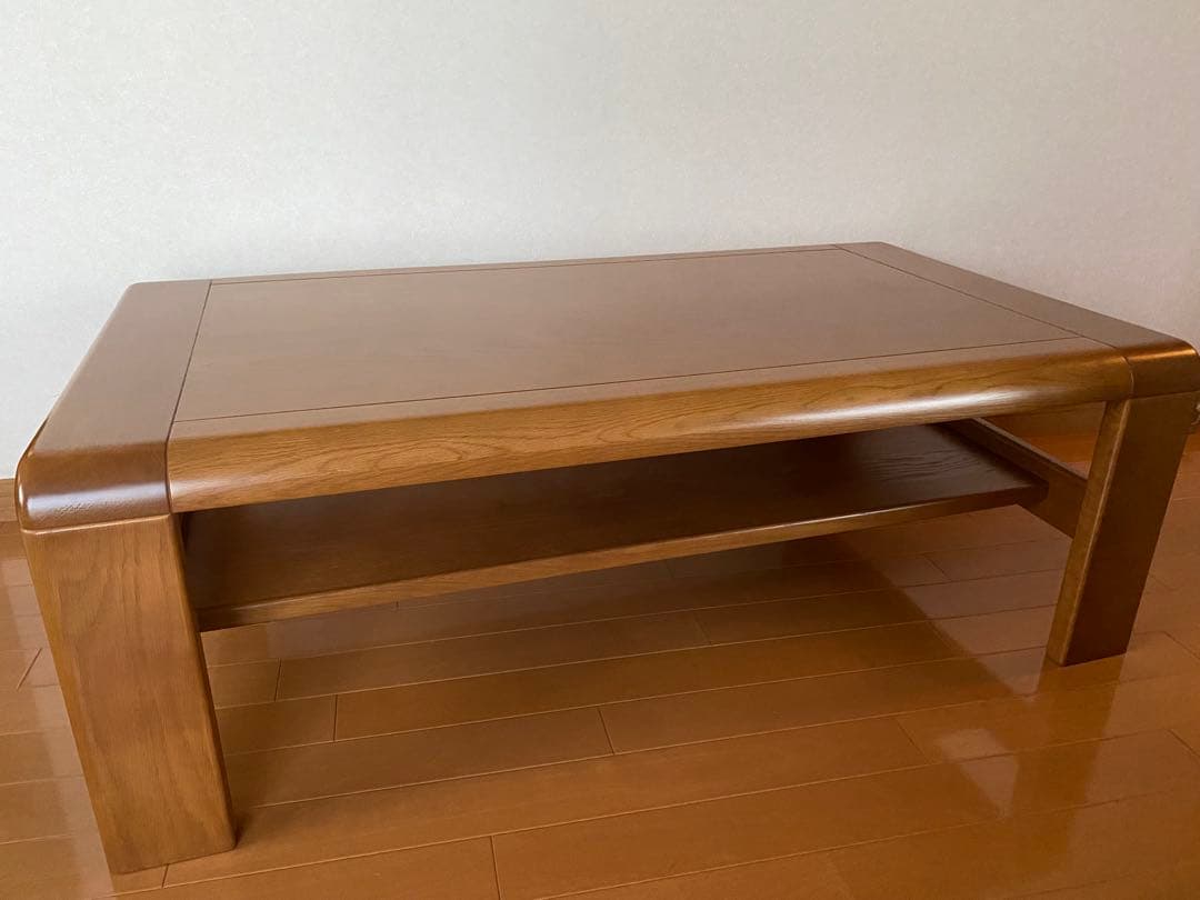 【がしこ】カリモク ナチュラルウッドローテーブル シンプルデザイン 天然木