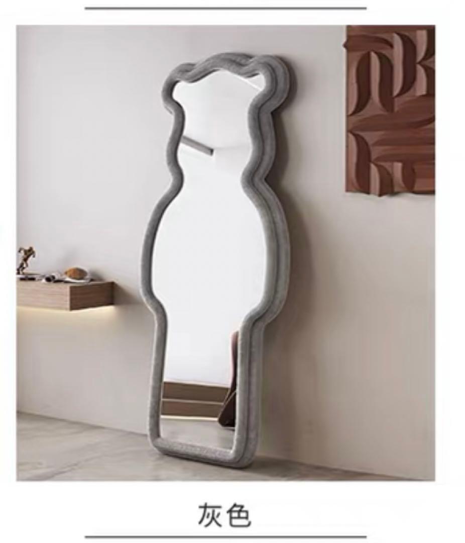 おしゃれ鏡　1600x60cm 全身鏡　濃グレー色