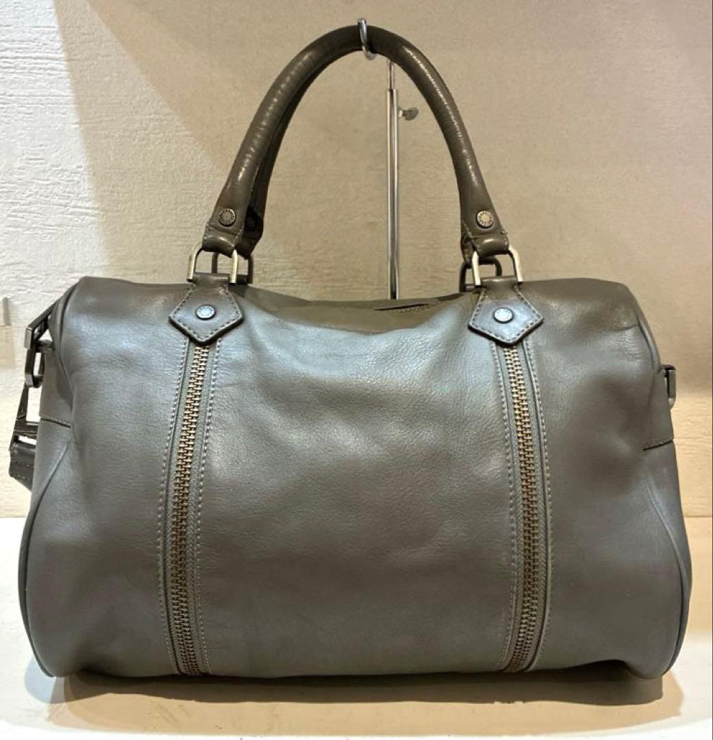 【美品】ZADIG&VOLTAIRE レザー　ボストンバッグ　2way グレー