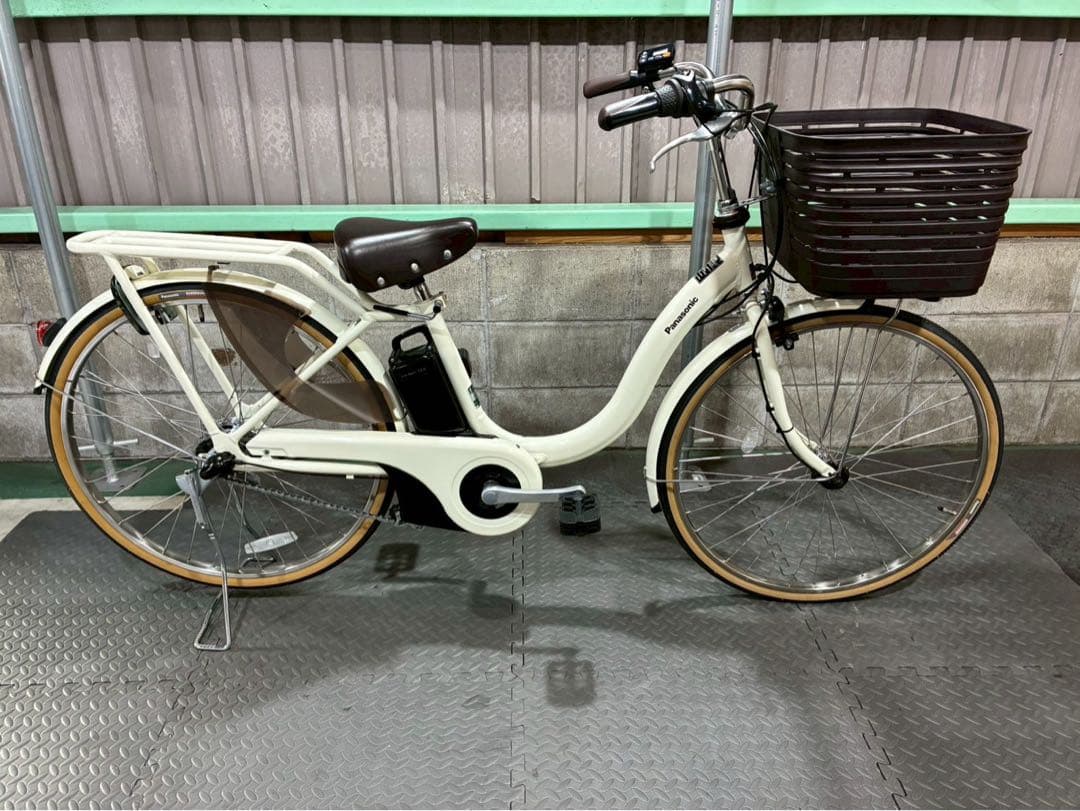 №8683 電動自転車 パナソニック　ビビSL 26インチ ホワイト✨極上美品✨