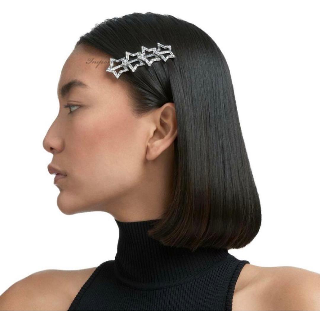 ほぼ未使用☆スワロフスキー Swarovski ヘアクリップ　ヘアピン三点セット