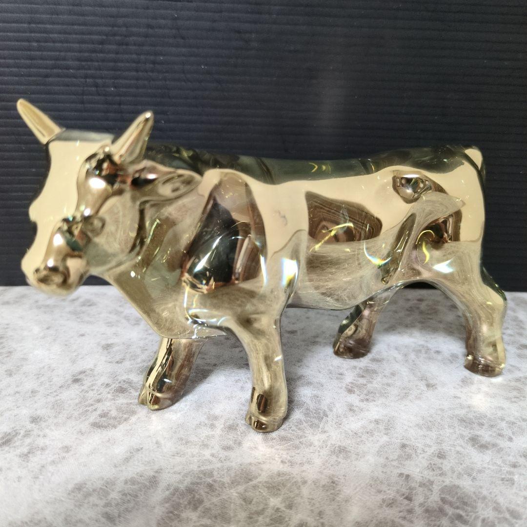 （美品）Baccarat バカラ 牛 丑 フィギュリン 干支 ゴールド