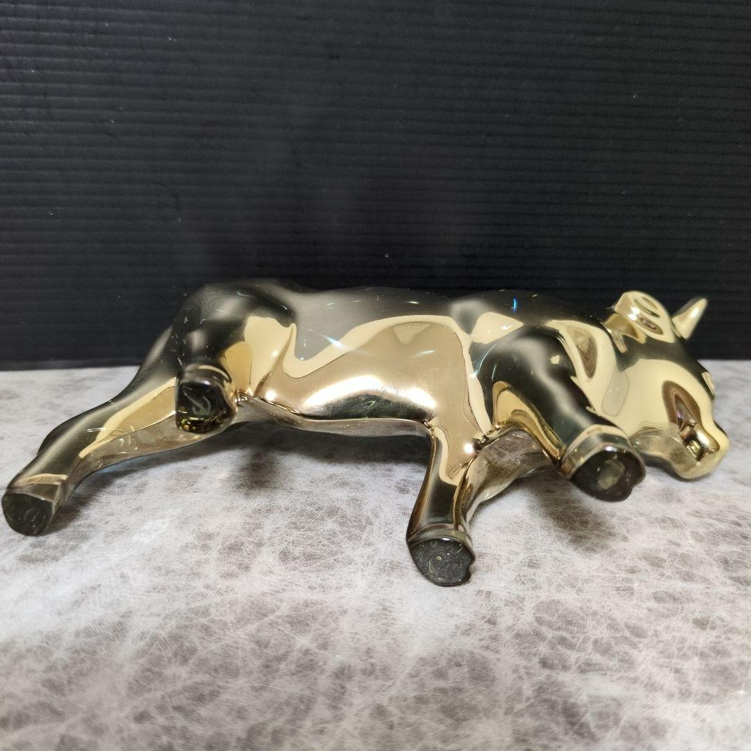 （美品）Baccarat バカラ 牛 丑 フィギュリン 干支 ゴールド