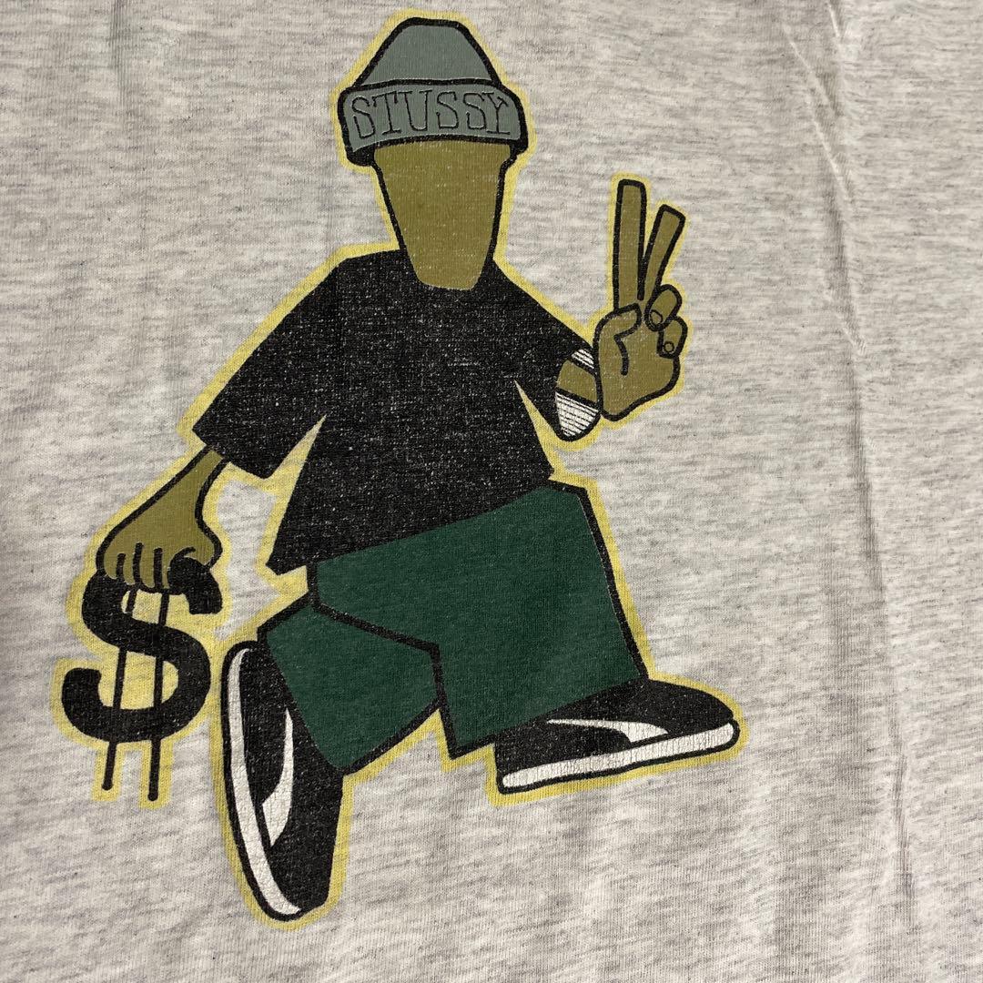 Old Stussy 80年台後期黒タグ　グレー Lサイズ