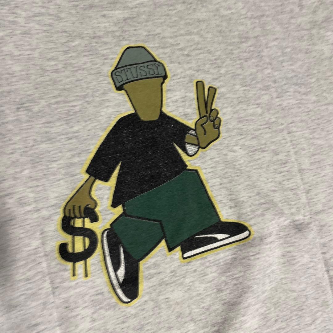 Old Stussy 80年台後期黒タグ　グレー Lサイズ