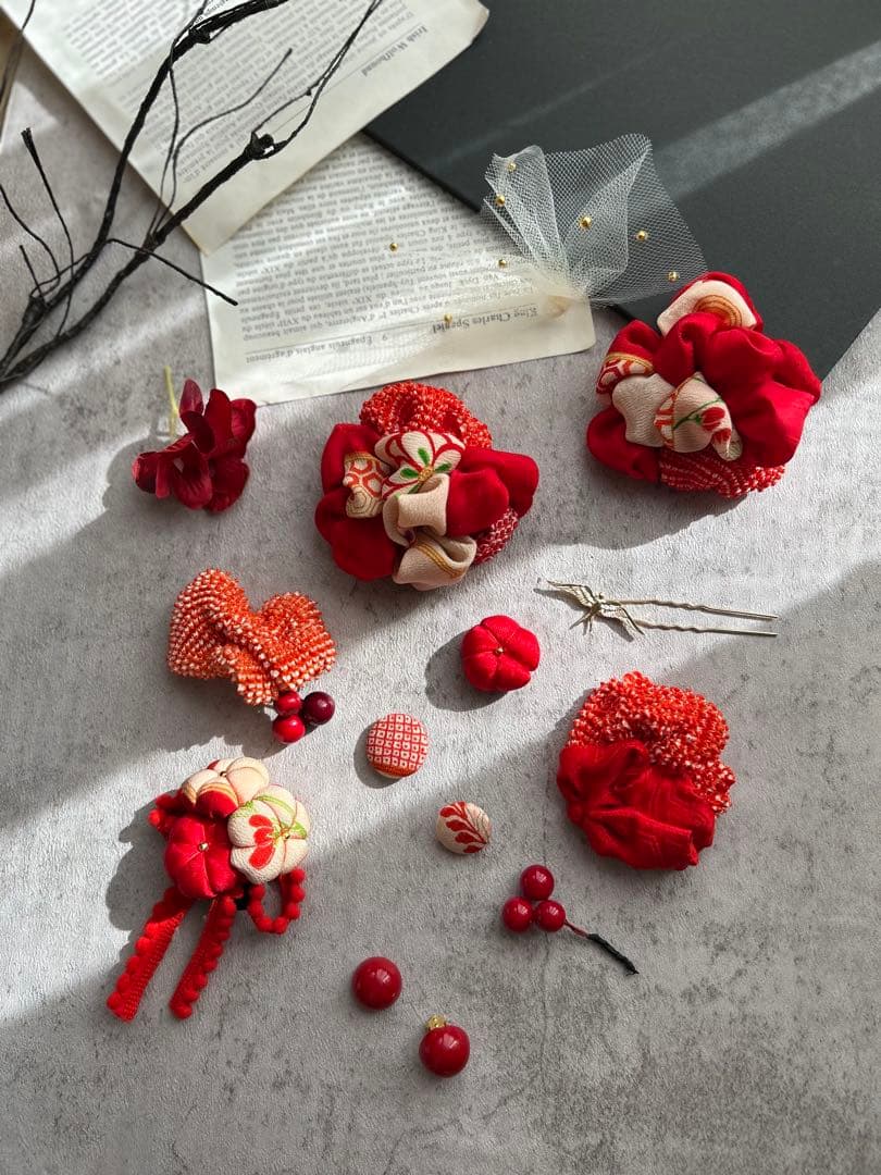 七五三　七五三髪飾り　ヘッドドレス　着物髪飾り　リメイク髪飾り　068