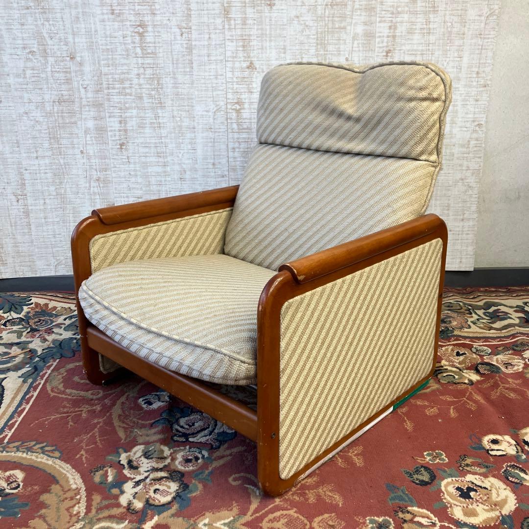 昭和レトロ カリモク リクライニングチェア 一人掛けソファー ロビーチェア