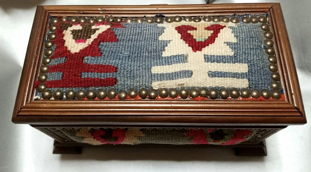 ヴィンテージ オールマイティーキリム 小物入れ 木箱 ディスプレイ