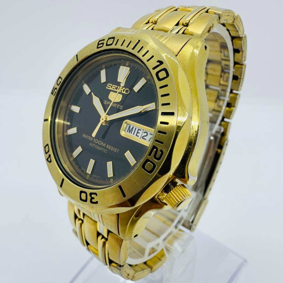 ✨セイコー5✨スポーツ✨デイデイト✨WR-100M✨裏スケ✨自動巻き✨腕時計✨