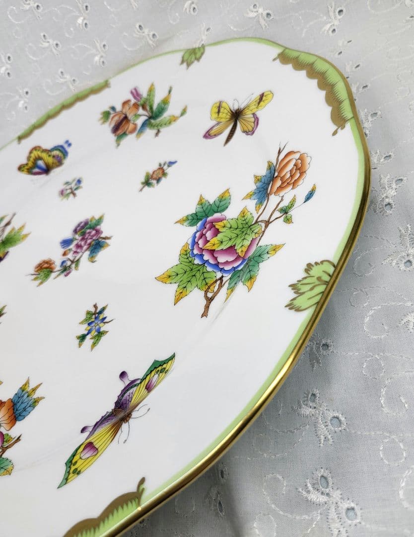 希少✨ヘレンド ヴィクトリアブーケ 大皿 33cm プレート 花 蝶