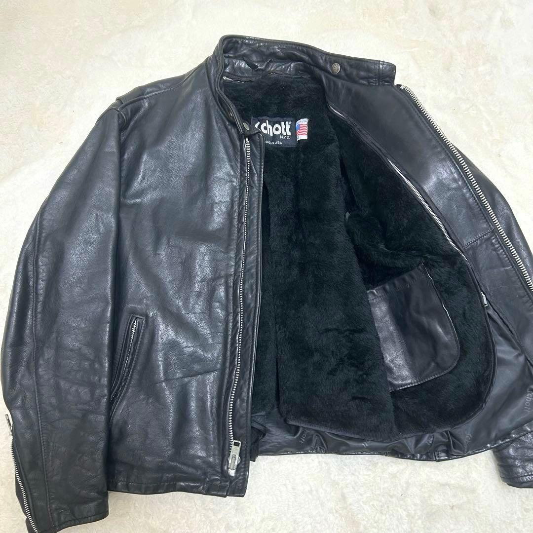 【希少サイズ42】ショット 141 シングルライダース レザージャケット XL