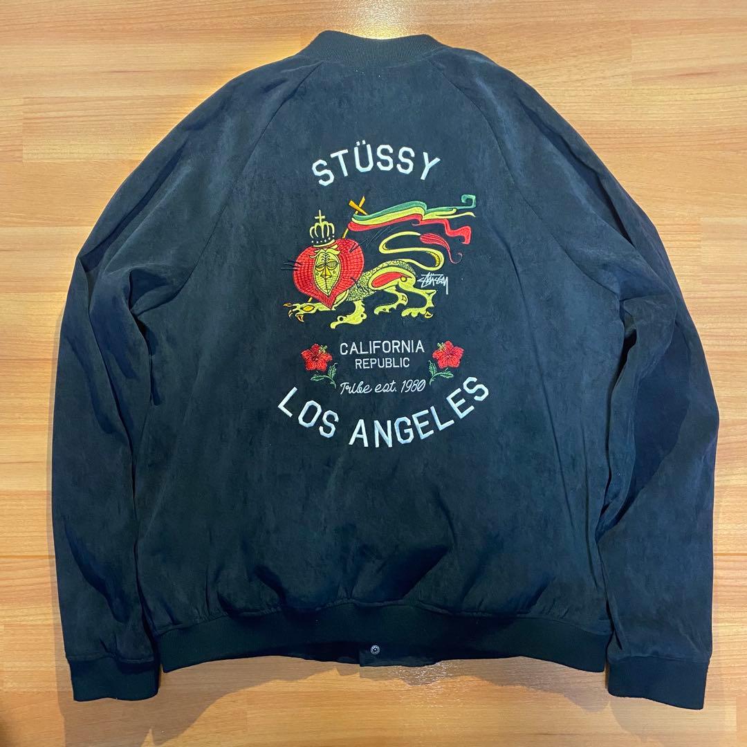 超激レア STUSSY ステューシー スタジャン スカジャン ブラック 刺繍