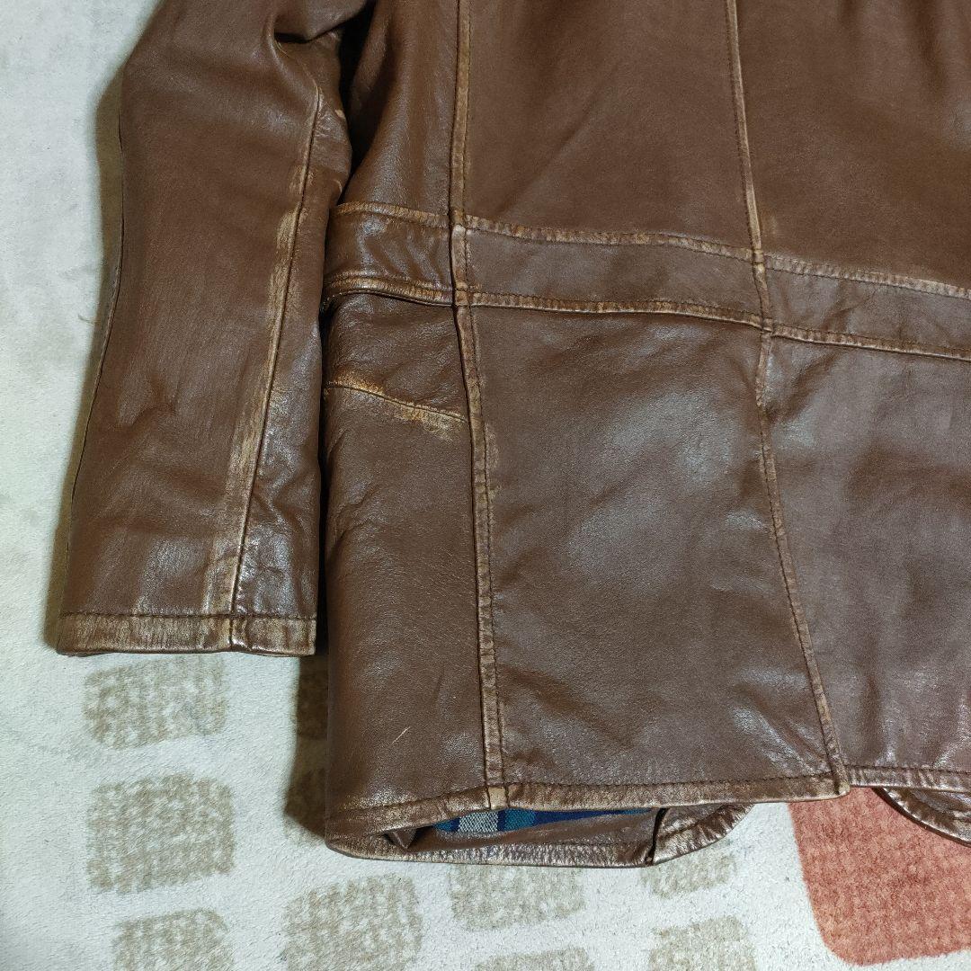 レアSchottボア襟現行タグ フリンジジャケットダメージ加工、交換可