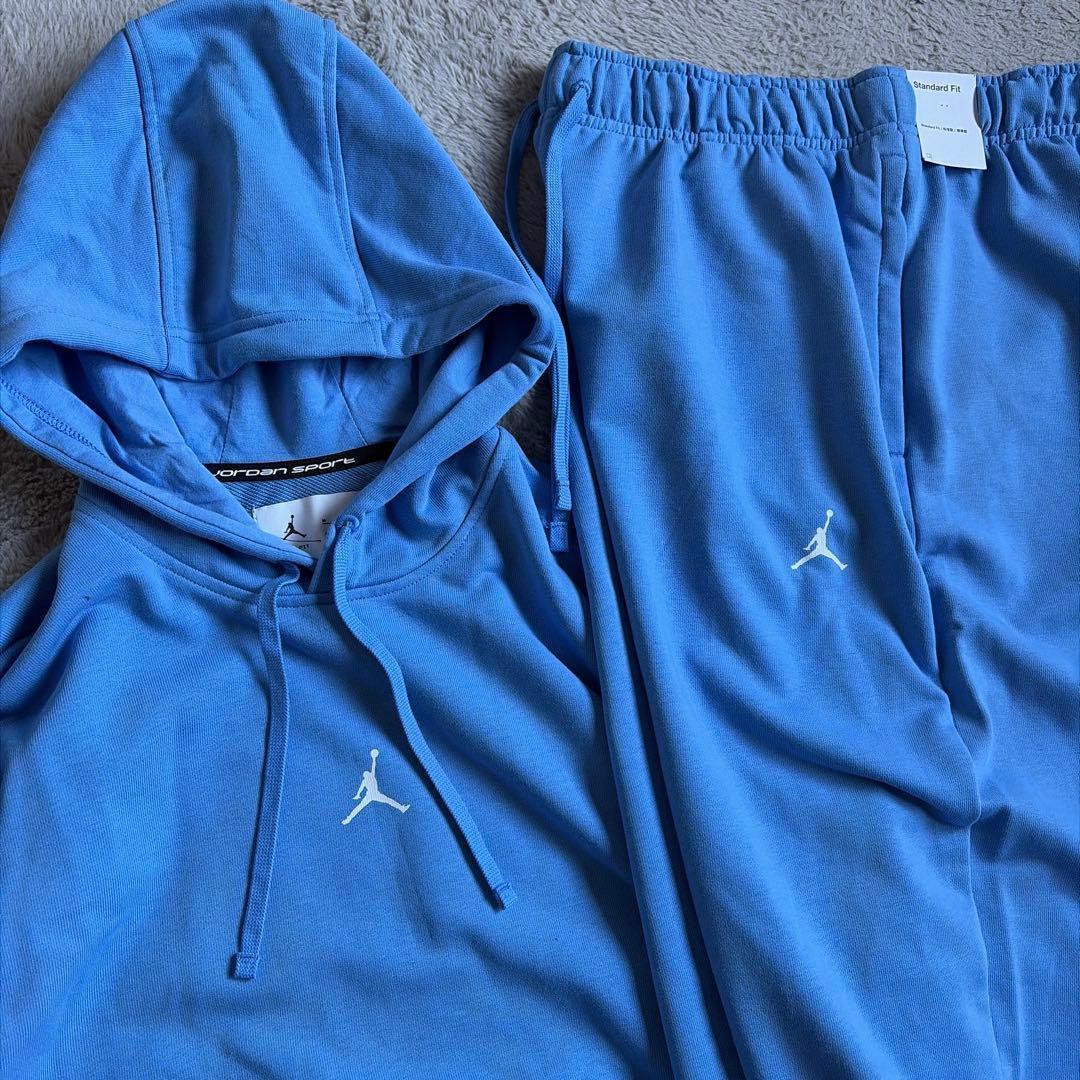 新品 NIKE ナイキ ジョーダン セットアップ 水色 ワンポイントロゴ S
