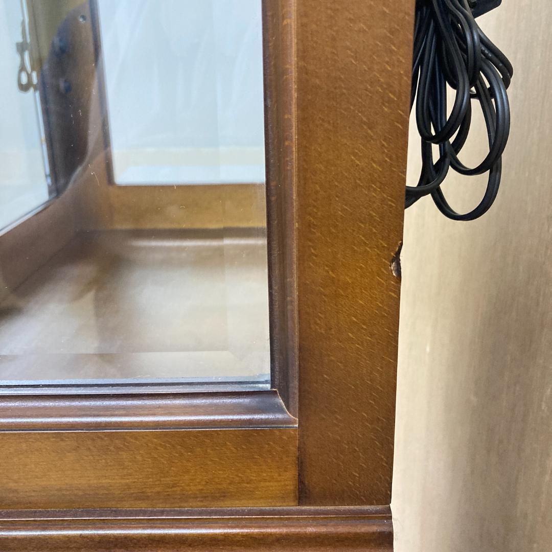 【カリモク】アンティーク　ガラスショーケース　飾り棚　コレクションボード